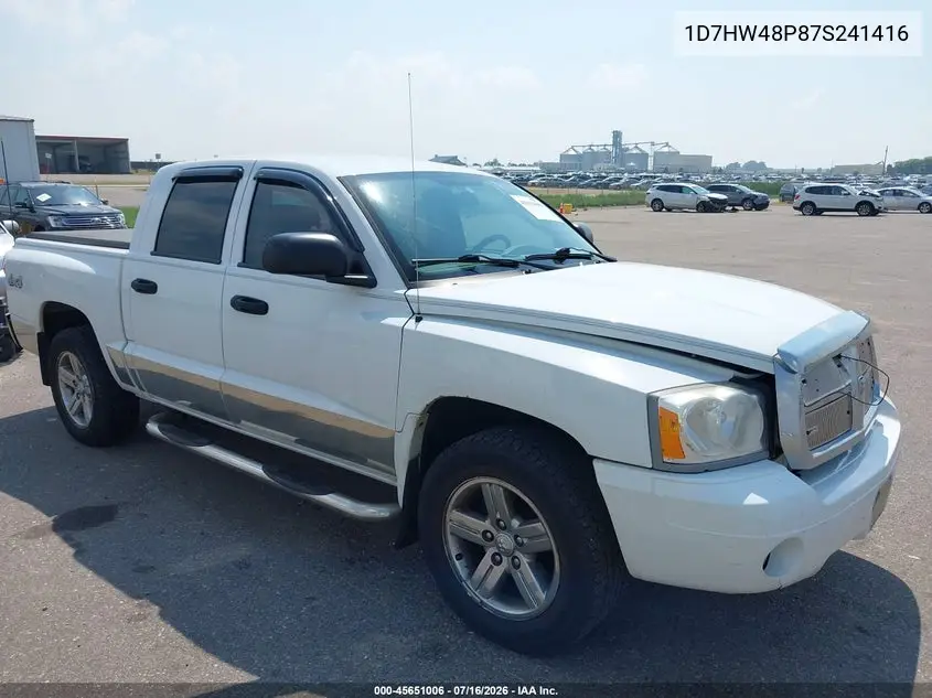 2007 Dodge Dakota Slt VIN: 1D7HW48P87S241416 Lot: 45651006