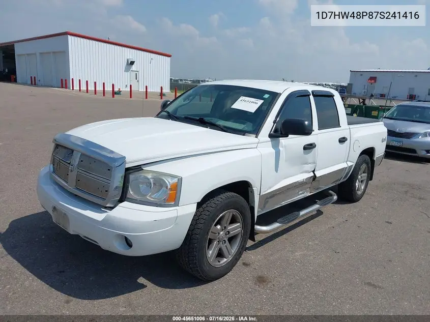 2007 Dodge Dakota Slt VIN: 1D7HW48P87S241416 Lot: 45651006
