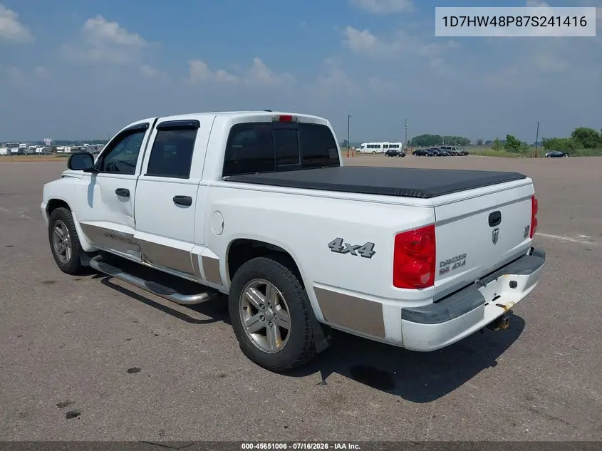 2007 Dodge Dakota Slt VIN: 1D7HW48P87S241416 Lot: 45651006