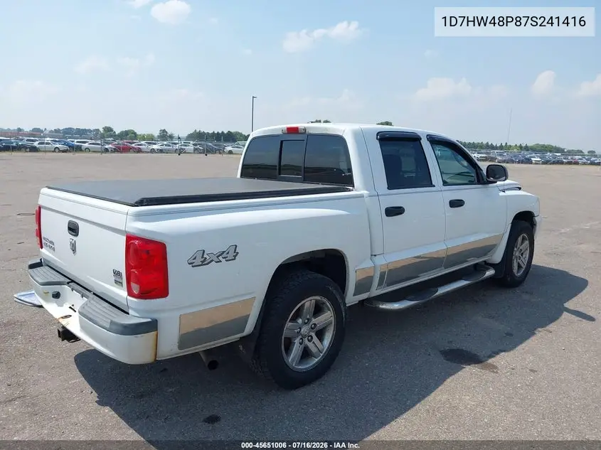 2007 Dodge Dakota Slt VIN: 1D7HW48P87S241416 Lot: 45651006