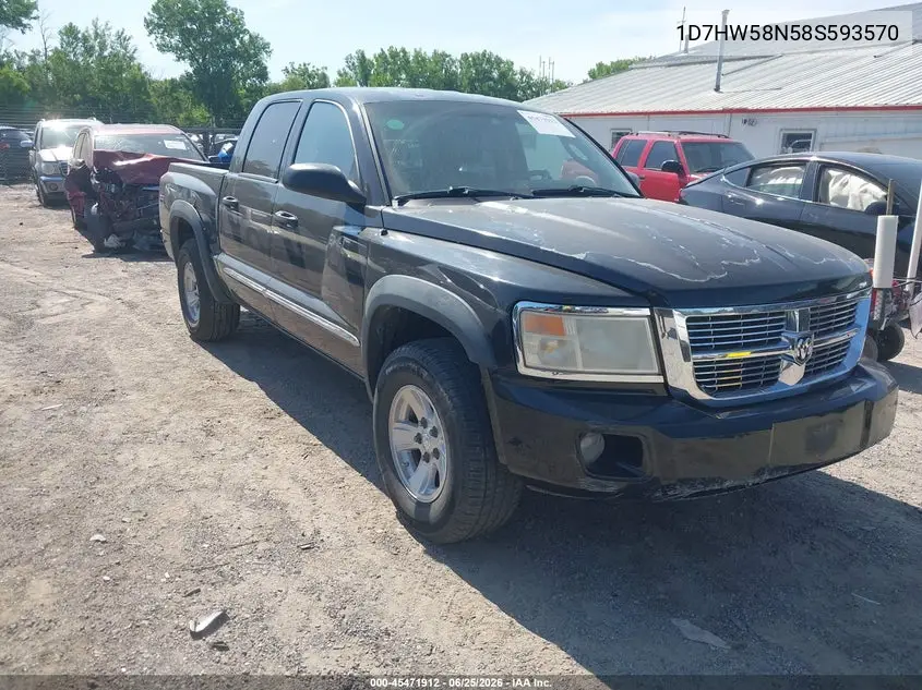 2008 Dodge Dakota Laramie VIN: 1D7HW58N58S593570 Lot: 45471912