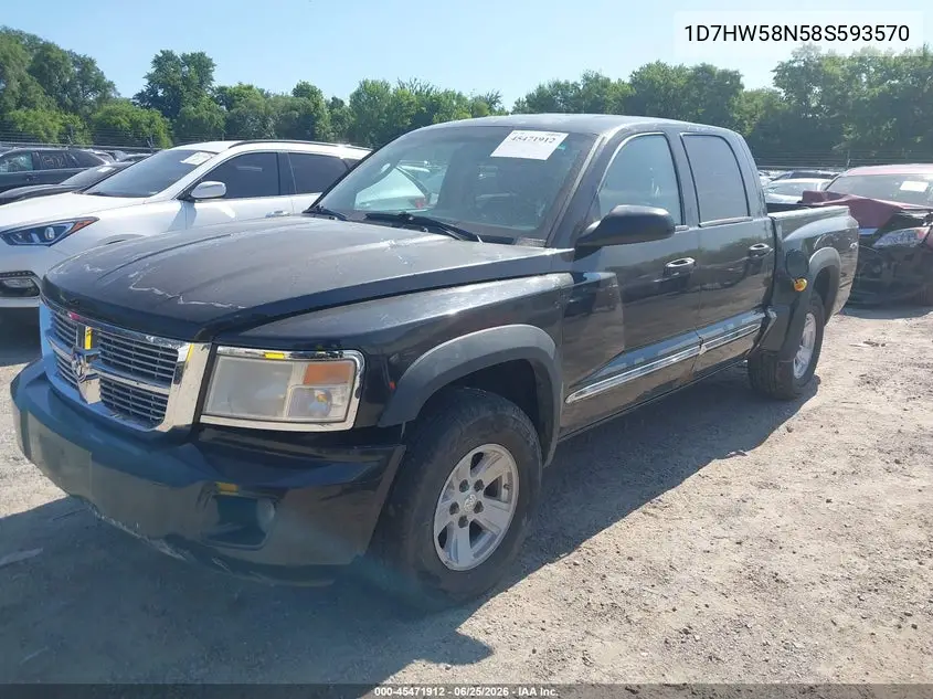 2008 Dodge Dakota Laramie VIN: 1D7HW58N58S593570 Lot: 45471912