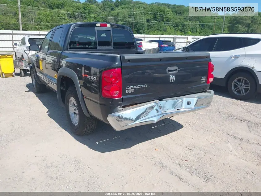 2008 Dodge Dakota Laramie VIN: 1D7HW58N58S593570 Lot: 45471912