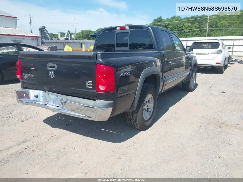 2008 Dodge Dakota Laramie VIN: 1D7HW58N58S593570 Lot: 45471912