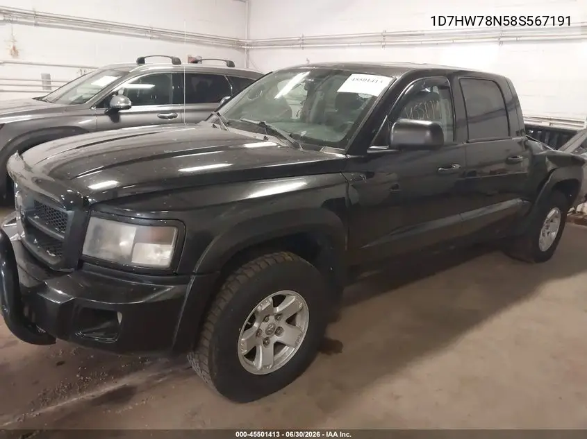 2008 Dodge Dakota Trx VIN: 1D7HW78N58S567191 Lot: 45501413