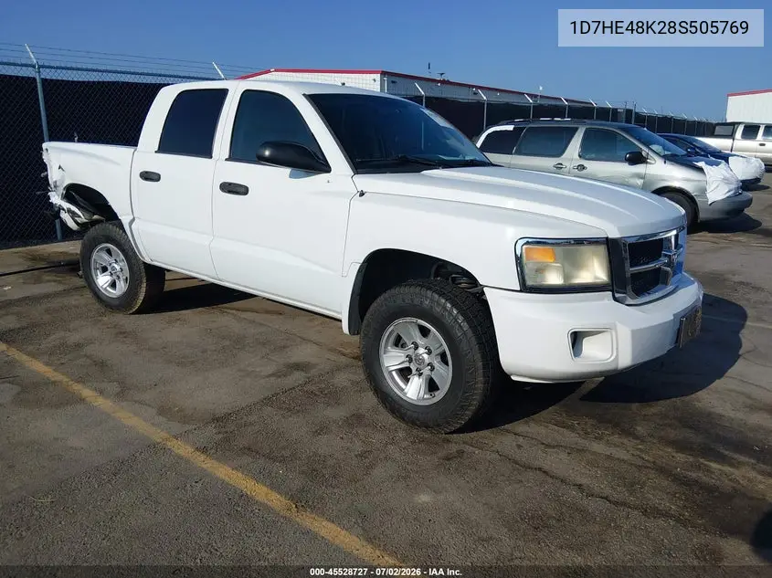 2008 Dodge Dakota Slt VIN: 1D7HE48K28S505769 Lot: 45528727