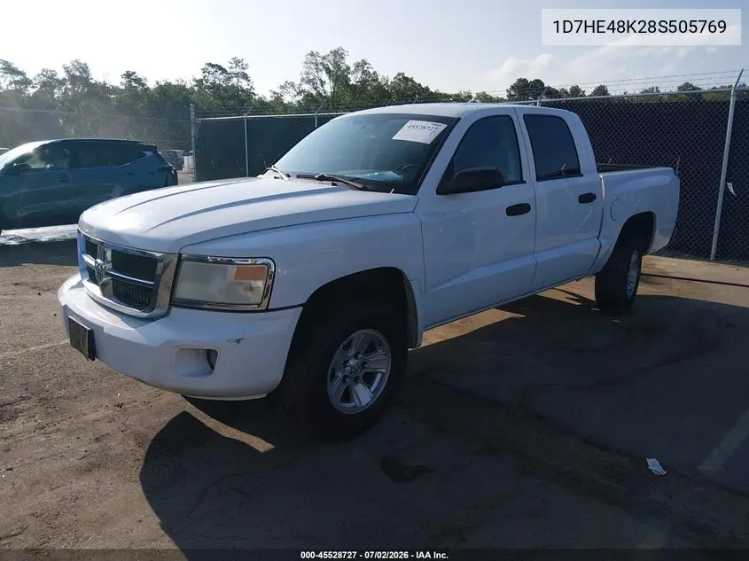 2008 Dodge Dakota Slt VIN: 1D7HE48K28S505769 Lot: 45528727