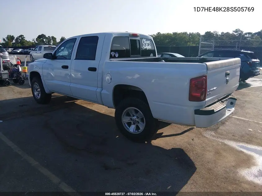 2008 Dodge Dakota Slt VIN: 1D7HE48K28S505769 Lot: 45528727