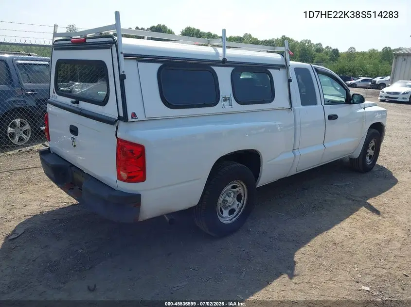 2008 Dodge Dakota St VIN: 1D7HE22K38S514283 Lot: 45536599