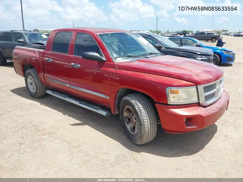 2008 Dodge Dakota Laramie VIN: 1D7HW58N08S633554 Lot: 45544485