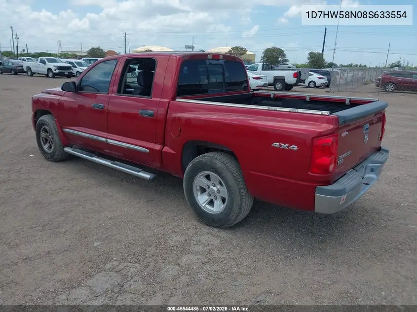 2008 Dodge Dakota Laramie VIN: 1D7HW58N08S633554 Lot: 45544485