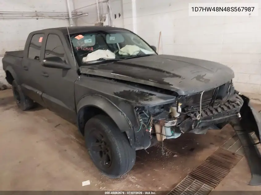 2008 Dodge Dakota Slt VIN: 1D7HW48N48S567987 Lot: 45562676