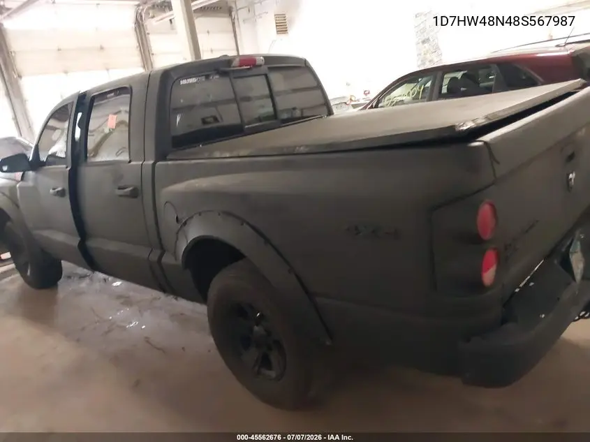 2008 Dodge Dakota Slt VIN: 1D7HW48N48S567987 Lot: 45562676