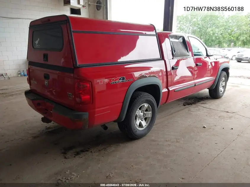 2008 Dodge Dakota Trx VIN: 1D7HW78N38S560188 Lot: 45564043