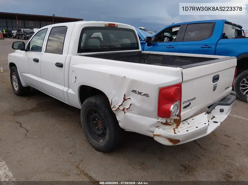 2010 Dodge Dakota Bighorn/Lonestar VIN: 1D7RW3GK8AS223378 Lot: 45593893