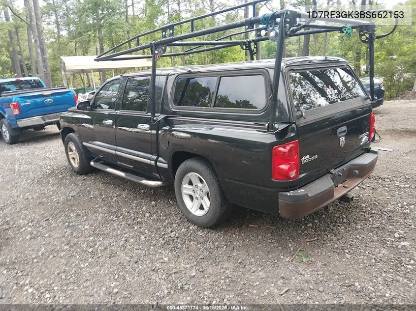 2011 Ram Dakota Bighorn/Lonestar VIN: 1D7RE3GK3BS662153 Lot: 45371774
