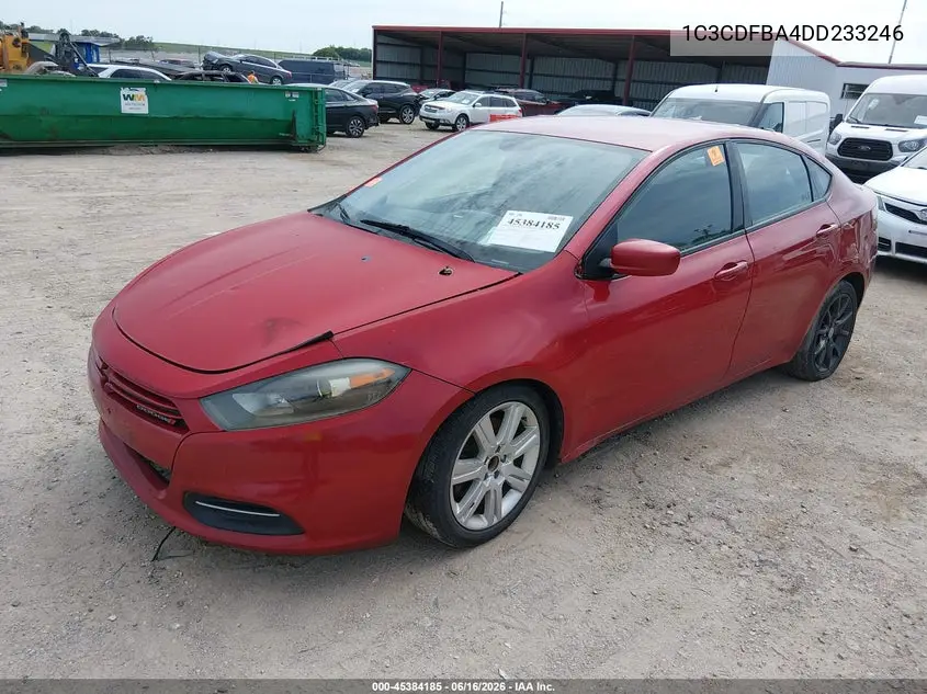 2013 Dodge Dart Sxt VIN: 1C3CDFBA4DD233246 Lot: 45384185