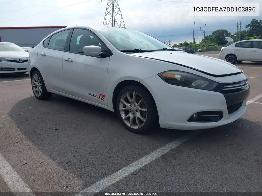 2013 Dodge Dart Rallye VIN: 1C3CDFBA7DD103896 Lot: 45435179
