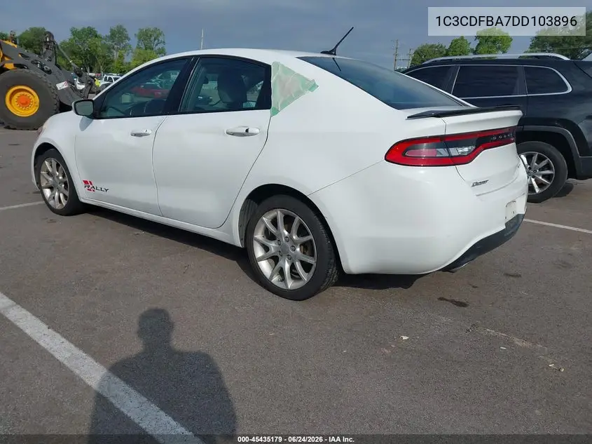 2013 Dodge Dart Rallye VIN: 1C3CDFBA7DD103896 Lot: 45435179