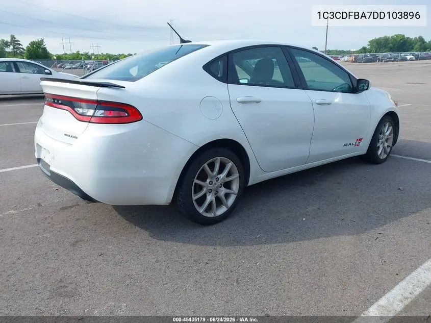 2013 Dodge Dart Rallye VIN: 1C3CDFBA7DD103896 Lot: 45435179