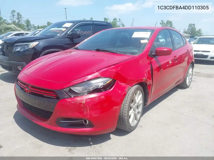 2013 Dodge Dart Rallye VIN: 1C3CDFBA4DD110305 Lot: 45457840