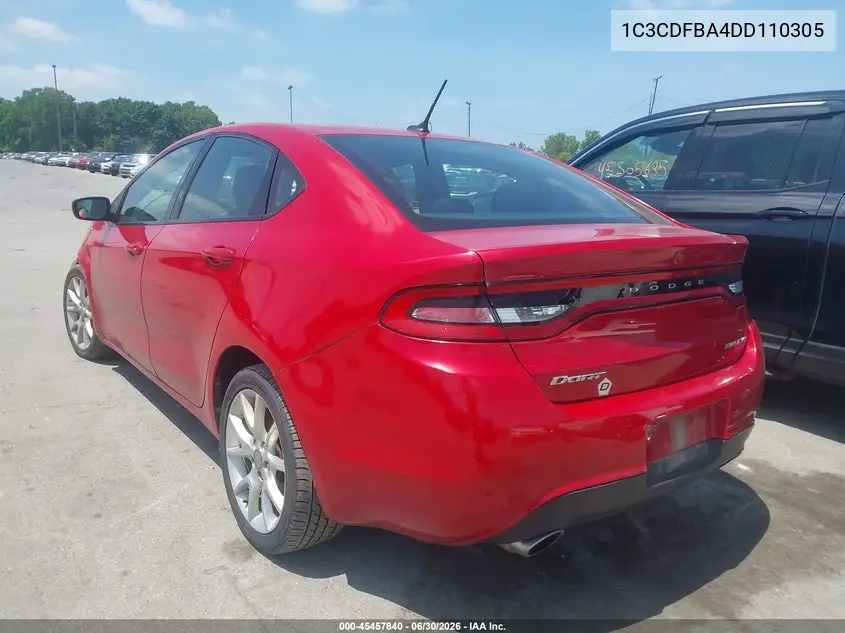 2013 Dodge Dart Rallye VIN: 1C3CDFBA4DD110305 Lot: 45457840