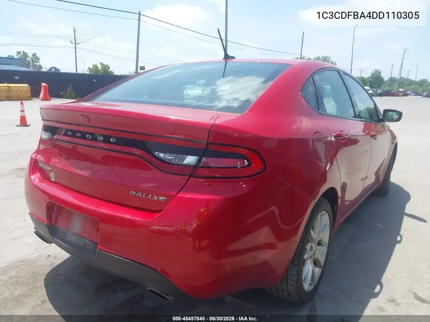 2013 Dodge Dart Rallye VIN: 1C3CDFBA4DD110305 Lot: 45457840