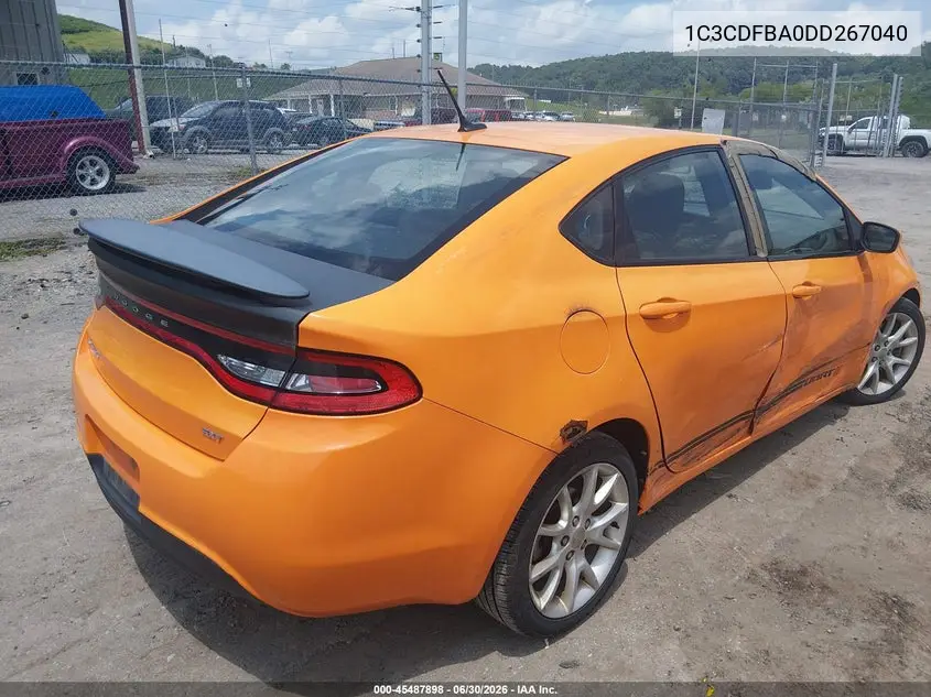 2013 Dodge Dart Sxt VIN: 1C3CDFBA0DD267040 Lot: 45487898