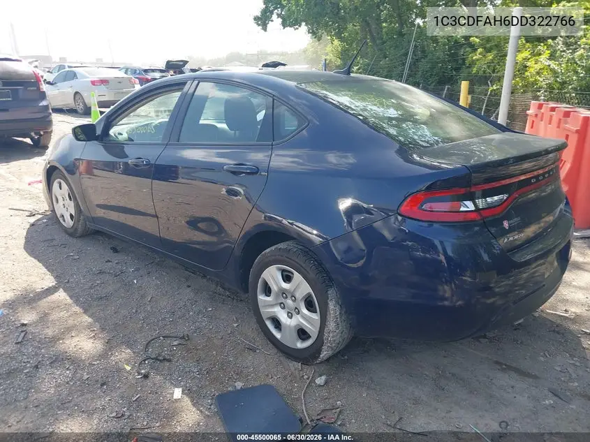 2013 Dodge Dart Aero VIN: 1C3CDFAH6DD322766 Lot: 45500065