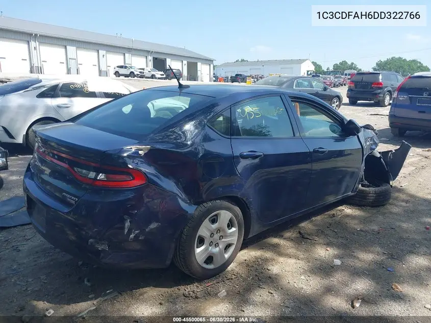 2013 Dodge Dart Aero VIN: 1C3CDFAH6DD322766 Lot: 45500065