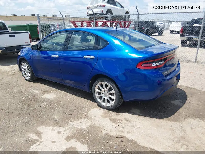 2013 Dodge Dart Limited VIN: 1C3CDFCAXDD176078 Lot: 45518818