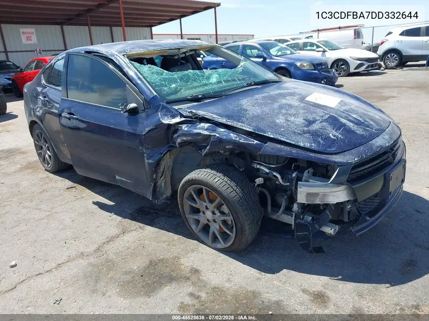 2013 Dodge Dart Sxt VIN: 1C3CDFBA7DD332644 Lot: 45528636