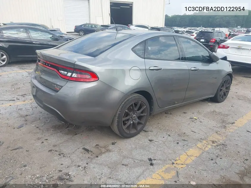 2013 Dodge Dart Rallye VIN: 1C3CDFBA2DD122954 Lot: 45538002