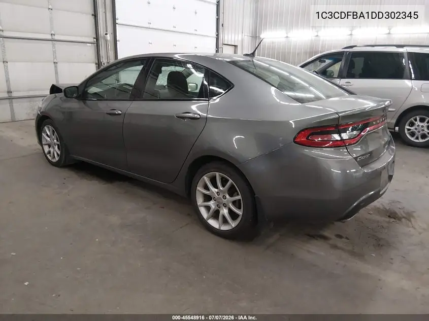 2013 Dodge Dart Sxt VIN: 1C3CDFBA1DD302345 Lot: 45548916