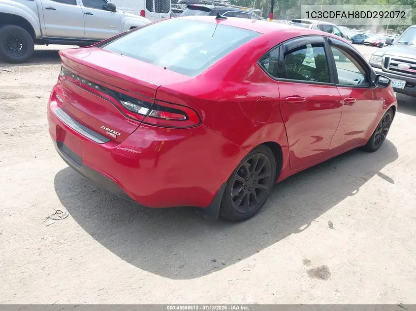 2013 Dodge Dart Aero VIN: 1C3CDFAH8DD292072 Lot: 45558613