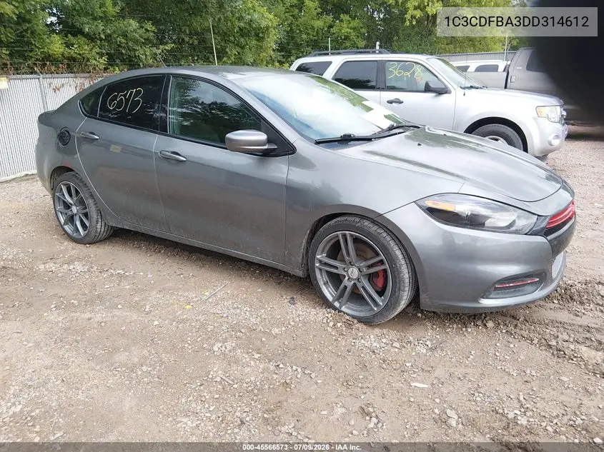 2013 Dodge Dart Sxt VIN: 1C3CDFBA3DD314612 Lot: 45566573
