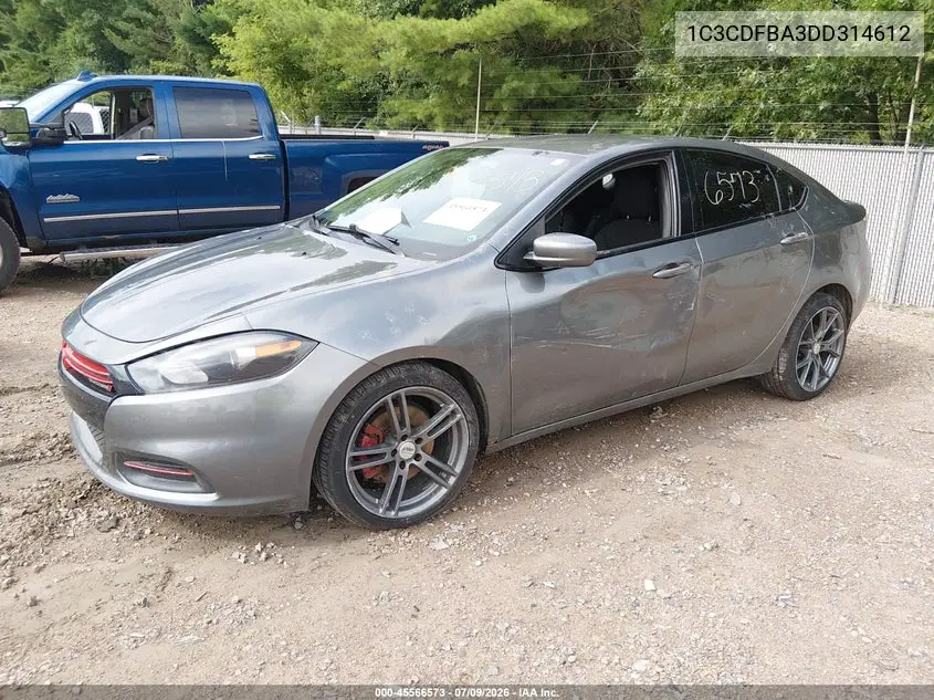 2013 Dodge Dart Sxt VIN: 1C3CDFBA3DD314612 Lot: 45566573