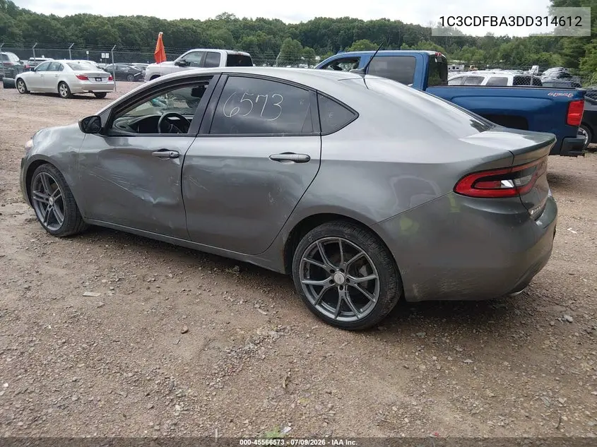 2013 Dodge Dart Sxt VIN: 1C3CDFBA3DD314612 Lot: 45566573