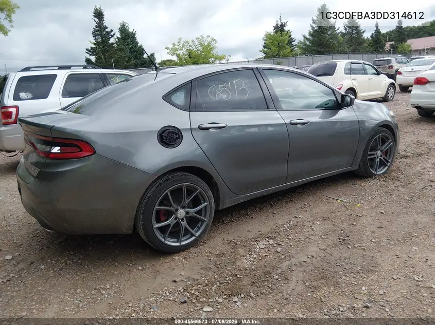2013 Dodge Dart Sxt VIN: 1C3CDFBA3DD314612 Lot: 45566573