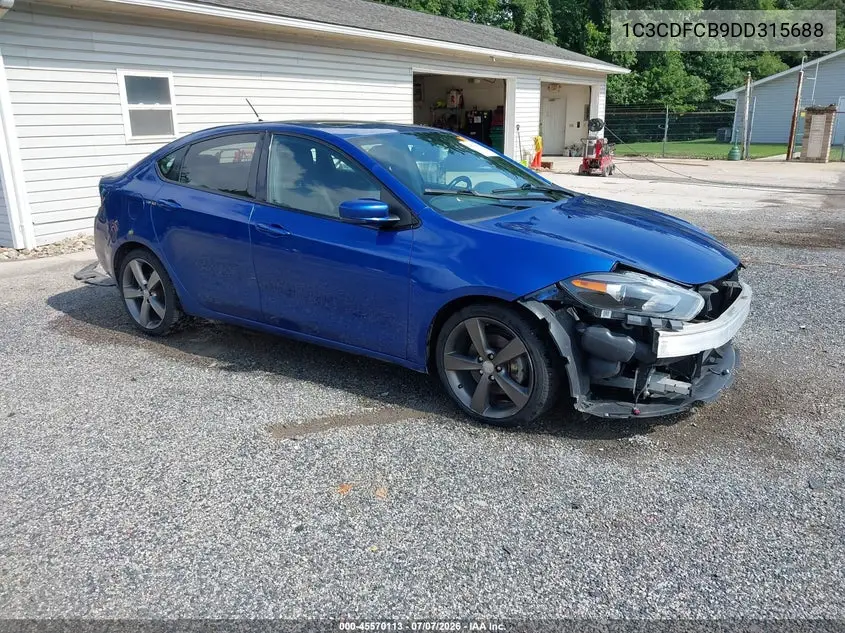 2013 Dodge Dart Gt VIN: 1C3CDFCB9DD315688 Lot: 45570113