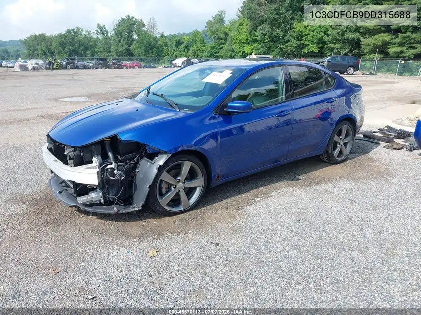 2013 Dodge Dart Gt VIN: 1C3CDFCB9DD315688 Lot: 45570113