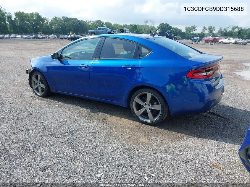 2013 Dodge Dart Gt VIN: 1C3CDFCB9DD315688 Lot: 45570113