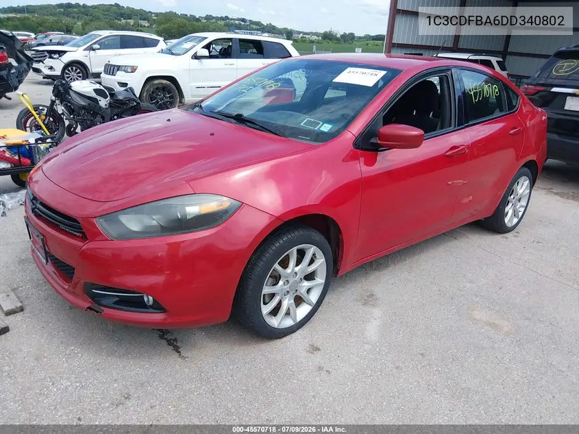 2013 Dodge Dart Sxt VIN: 1C3CDFBA6DD340802 Lot: 45570718