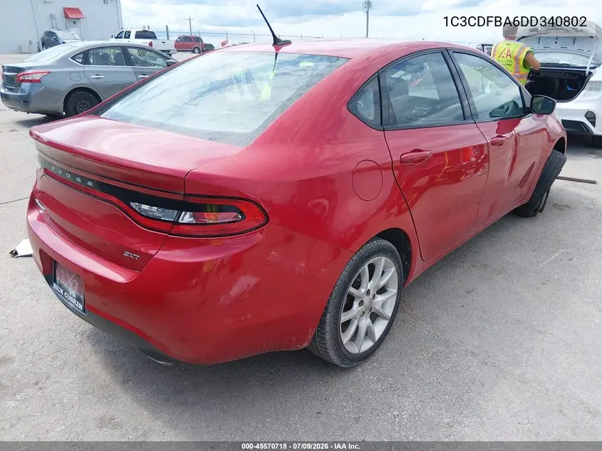 2013 Dodge Dart Sxt VIN: 1C3CDFBA6DD340802 Lot: 45570718