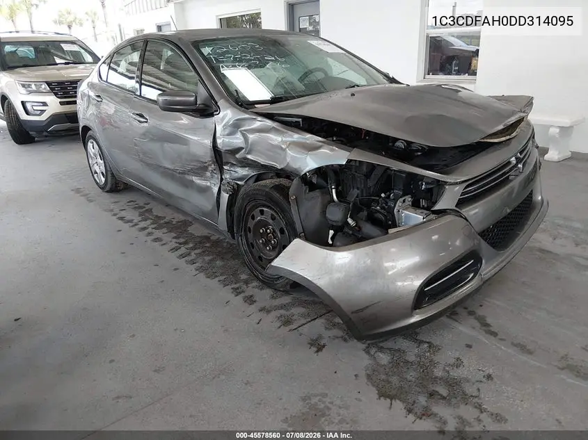 2013 Dodge Dart Aero VIN: 1C3CDFAH0DD314095 Lot: 45578560