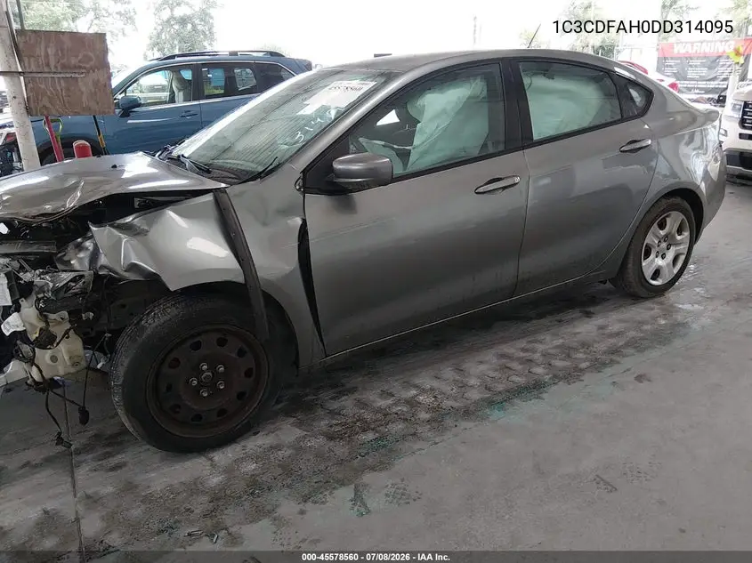 2013 Dodge Dart Aero VIN: 1C3CDFAH0DD314095 Lot: 45578560