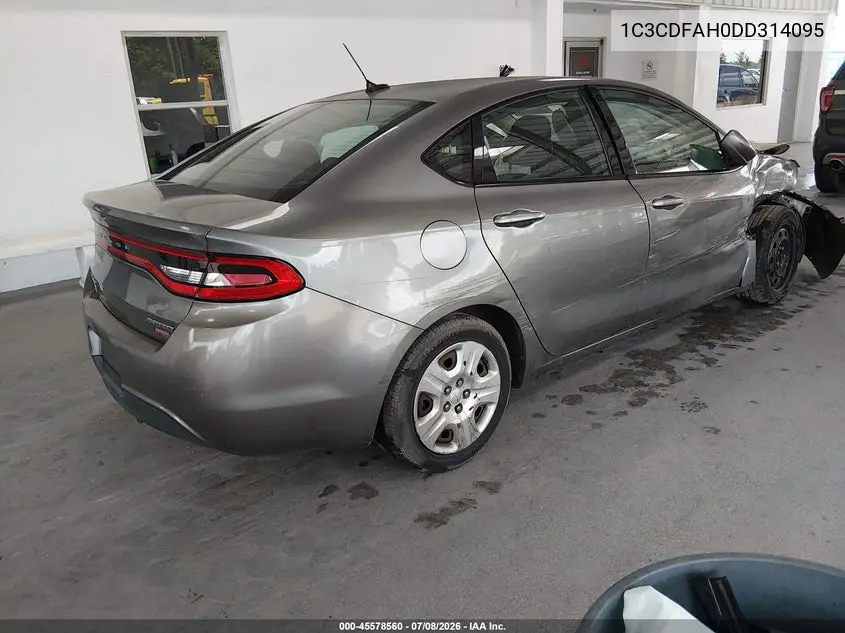 2013 Dodge Dart Aero VIN: 1C3CDFAH0DD314095 Lot: 45578560