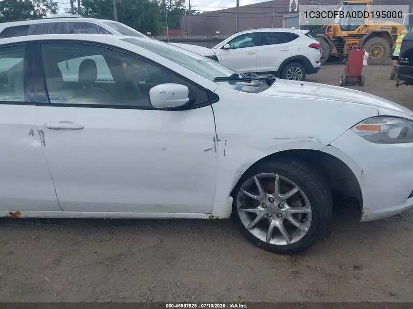 2013 Dodge Dart Sxt VIN: 1C3CDFBA0DD195000 Lot: 45587525