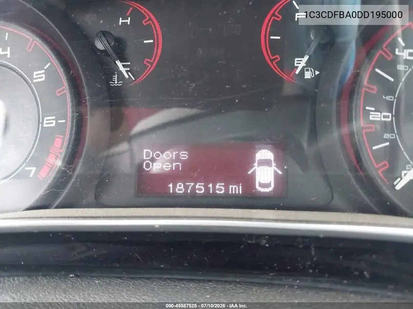 2013 Dodge Dart Sxt VIN: 1C3CDFBA0DD195000 Lot: 45587525