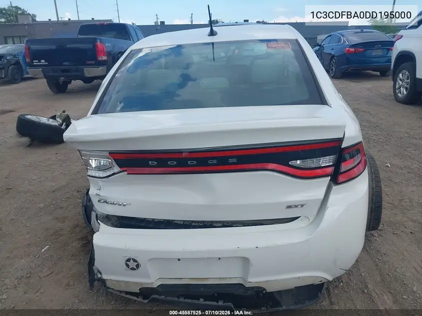 2013 Dodge Dart Sxt VIN: 1C3CDFBA0DD195000 Lot: 45587525